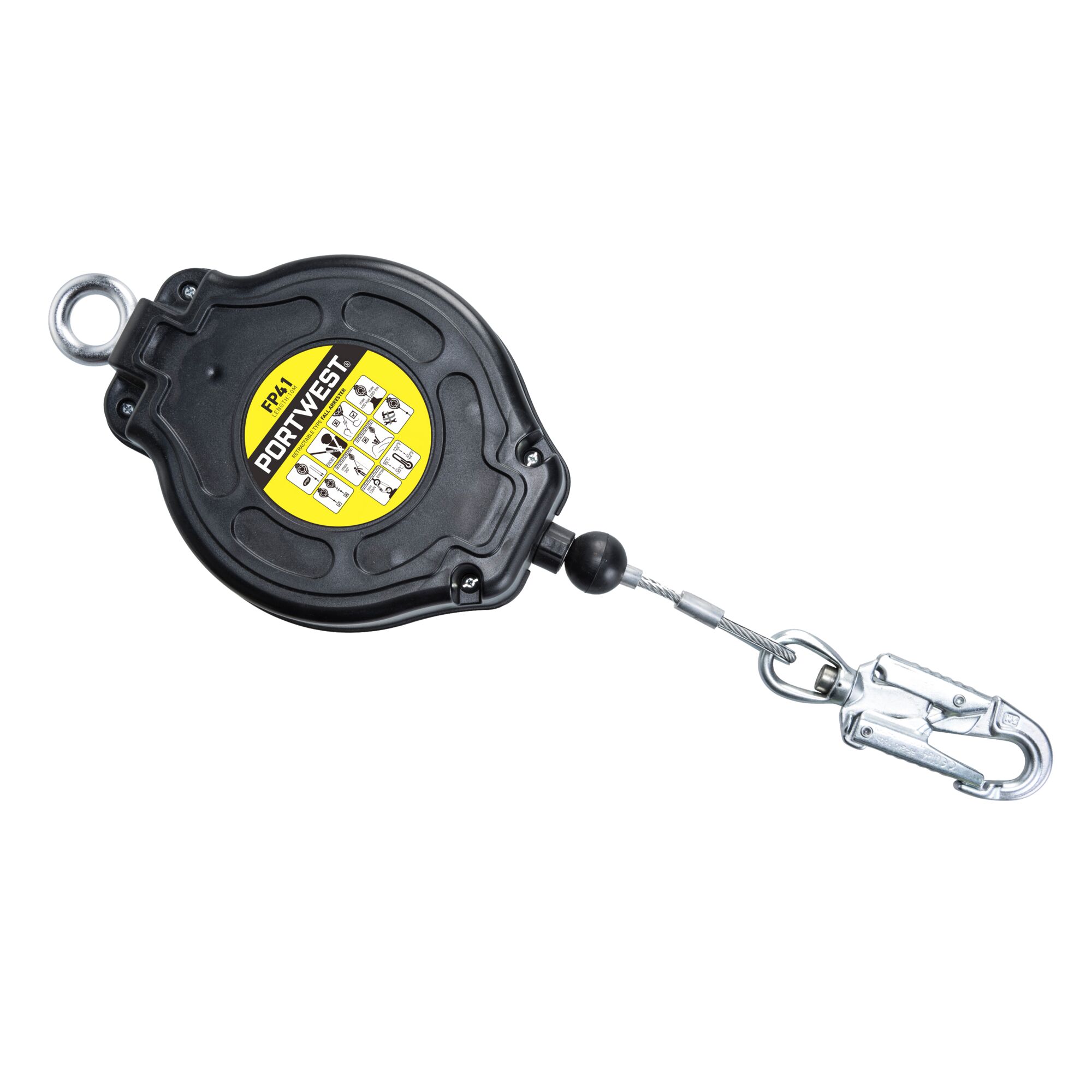 Portwest 10m Retractable Fall Arrest Block, Black